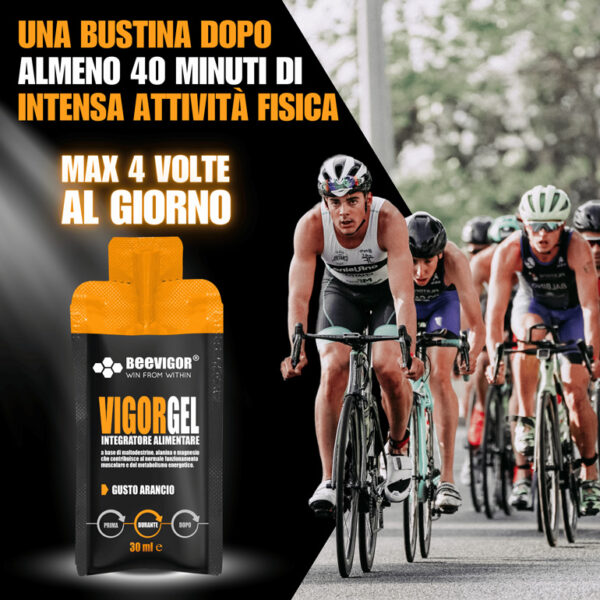 BEEVIGOR Gel gusto Arancio - Bustina Monodose da 30 ml- Integratore gel per Sport di Endurance con Maltodestrine, Alanina e Magnesio - Made in Italy - Supporta Metabolismo Energetico e Funzione Muscolare - immagine 11